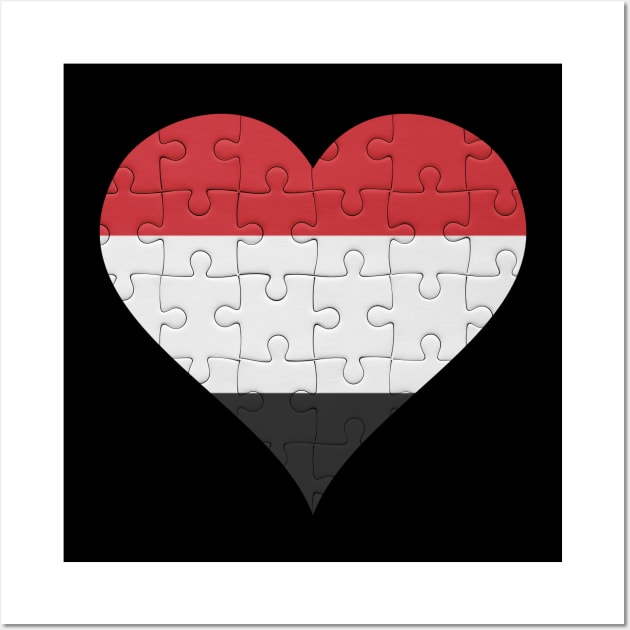 Yemeni Jigsaw Puzzle Heart Design - Gift for Yemeni With Yemen Roots Wall Art by Country Flags